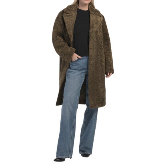 Elie Tahari Jackets & Blazers - ELIE TAHARI Olive Long Sleeve Notch Collar Button Down Long Jacket